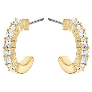Swarovski Mini Hoop hoop earrings White, Gold-tone plated